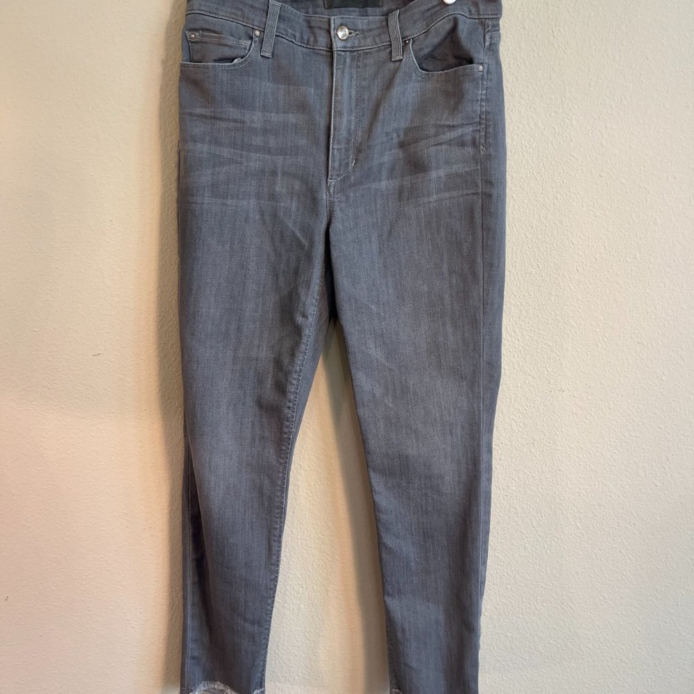 Joe's Jeans Gray The Charlie High Rise Skinny Ankle Frayed Hem Size 30 EUC